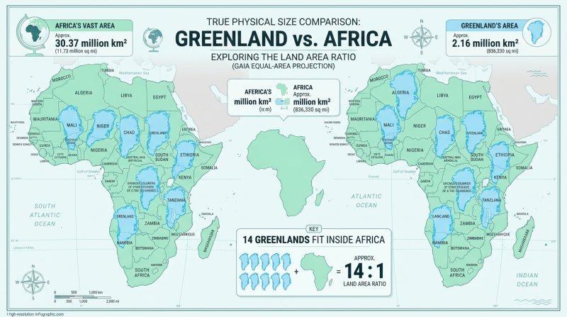 Real Size Of Countries - Africa vs Greenland 14 to 1 ratio showing the real size of countries and the real sizes of countries on our real size of countries map to map real size of countries