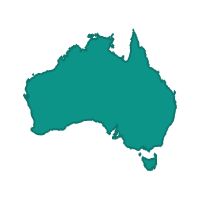 Australia - map real size of countries