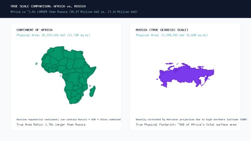 Real Size Of Countries - Africa vs Russia scale comparison showing the real size of countries and the real sizes of countries on a real size of countries map to map real size of countries